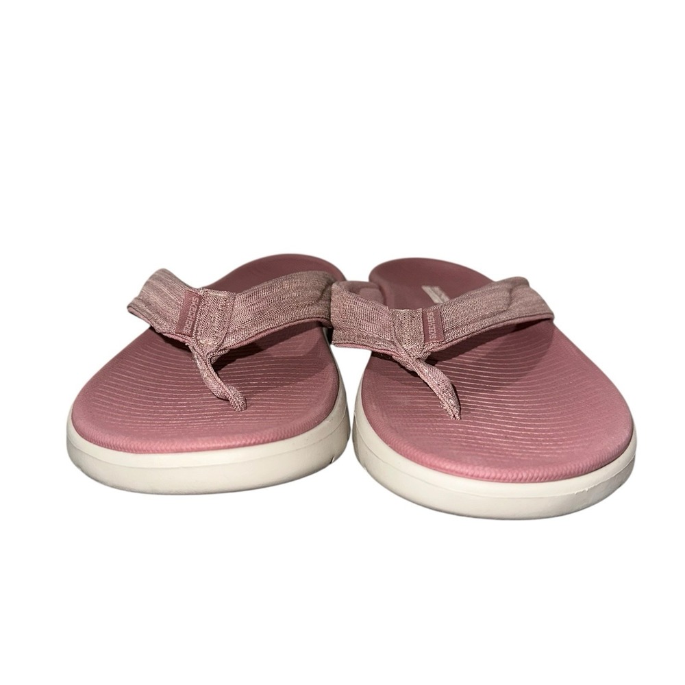 Skechers GOwalk Goga Mat Flip Flops Womens 7 Mauve Comfort Sandals - Picture 4 of 8